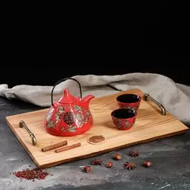 Поднос деревянный для завтрака, массив вяза, 50х30 см