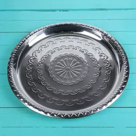 Поднос из нержавеющей стали круглый