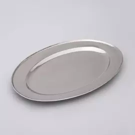 Поднос овальный доляна, 40×26 см, цвет серебряный