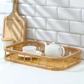 Поднос прямоугольный доляна jungle, 4530 см, бамбук