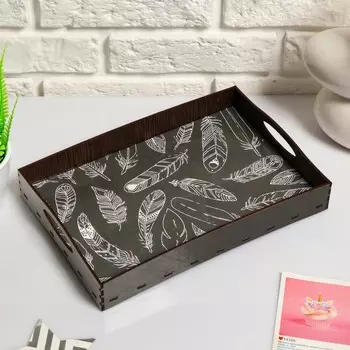 Поднос деревянный с ручками