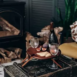 Поднос-столик для вина mаgistrо, 29×13 см, со складывающимися ножками, цельный массив кедра