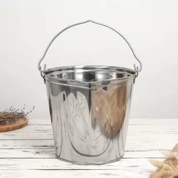 Ведро-подойник, 9 л, нержавеющая сталь, гост