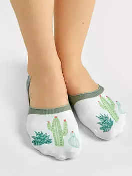 Подследники женские зеленые с принтом