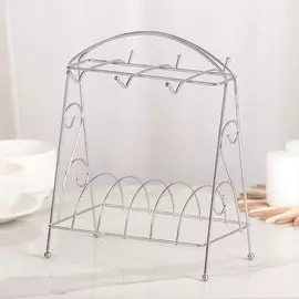 Подставка для чайного сервиза доляна, 24×10,5×20 см, цвет хром