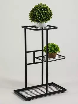 Подставка для цветов greengo, 3 полки, 432257 см, напольная, металл, черная