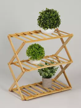 Подставка для цветов greengo, 3 полки, 502546 см, напольная, бамбук