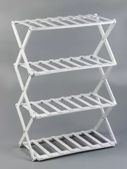 Подставка для цветов greengo, 4 полки, 502568 см, напольная, бамбук, белая