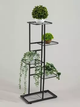 Подставка для цветов greengo, 5 полок, 442295 см, напольная, металл, темно-серая