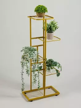 Подставка для цветов greengo, 5 полок, 442295 см, напольная, металл, цвет золотой