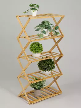 Подставка для цветов greengo, 5 полок, 502589 см, напольная, бамбук