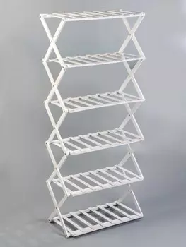 Подставка для цветов greengo, 6 полок, 5025110 см, напольная, бамбук, белая