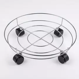 Подставка для цветов на колесиках доляна, 323210 см, хром