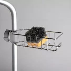 Подставка для губок на кран, 17×10×5,5 см, хром