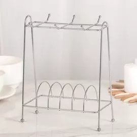 Подставка для кофейного сервиза доляна, 16,5×9×23 см, цвет хром