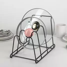 Подставка для крышек доляна, 30×20,5×22 см, цвет тёмно-коричневый