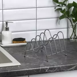 Подставка для крышек доляна, 20×18×15 см, 4 предмета, цвет хром