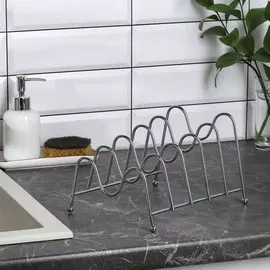 Подставка для крышек на 5 предметов доляна, 22.520.516.5 см, хром