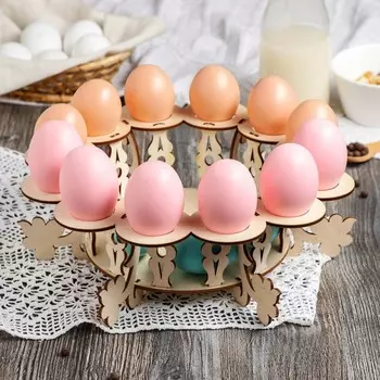 Подставка деревянная для яиц пасхальная доляна, 12 ячеек, 262615 см