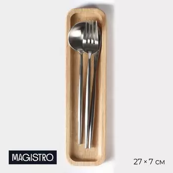 Подставка для столовых приборов magistro tropical, 2771.8 см, каучуковое дерево