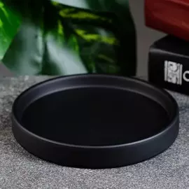 Подставка керамическая для цветочного горшка, черная, 11,5см