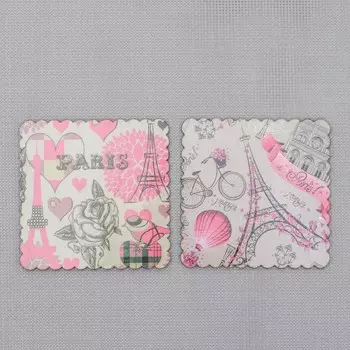 Подставка деревянная под кружку доляна paris, 2 шт, 9,59,5 см