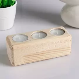 Подсвечник деревянный под 3 свечи