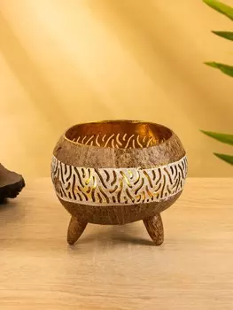 Подсвечник из кокоса, 151513 см, белый