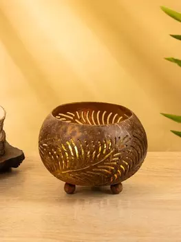 Подсвечник из кокоса, 151513 см, коричневый