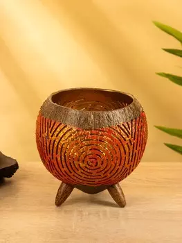 Подсвечник из кокоса, 151513 см, красный