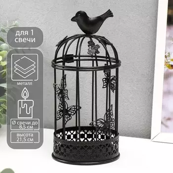 Металлический подсвечник-фонарь 1 свеча