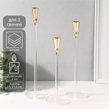 Подсвечник металл, акрил