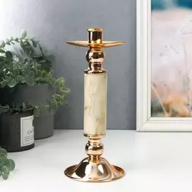 Подсвечник металл, нефрит на 1 свечу