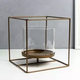 Подсвечник металл, стекло на 1 свечу