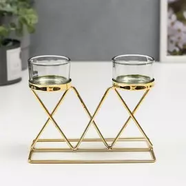 Подсвечник металл, стекло на 2 свечи