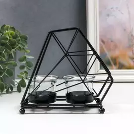 Подсвечник металл, стекло на 2 свечи