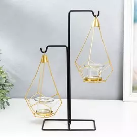 Подсвечник металл, стекло на 2 свечи