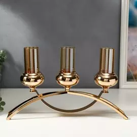 Подсвечник металл, стекло на 3 свечи