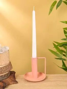 Подсвечник на 1 свечу текстурный с ручкой и блюдцем