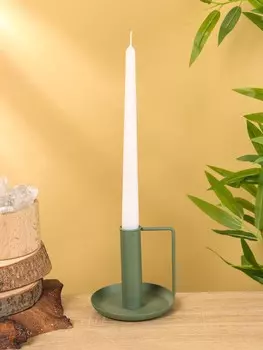 Подсвечник на 1 свечу текстурный с ручкой и блюдцем