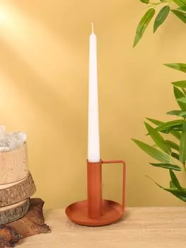 Подсвечник на 1 свечу текстурный с ручкой и блюдцем