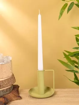 Подсвечник на 1 свечу текстурный с ручкой и блюдцем