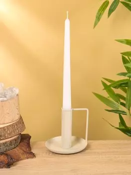 Подсвечник на 1 свечу текстурный с ручкой и блюдцем