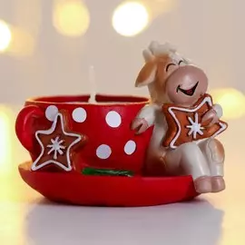 Подсвечник со свечой