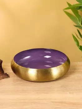 Подсвечник золотой с фиолетовым покрытием, 18185 см