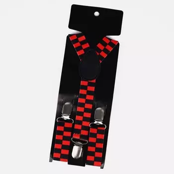 Подтяжки детские, ширина 2.5 см, цвет черный/красный