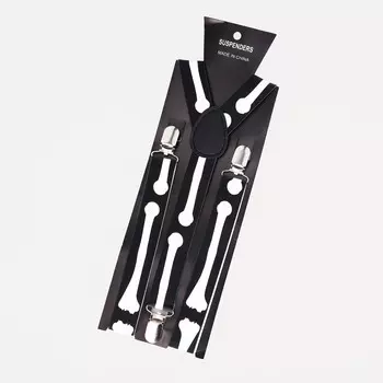 Подтяжки детские, ширина 2,5 см, цвет черный/белый