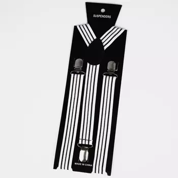 Подтяжки взрослые, ширина 2.5 см, цвет белый/черный