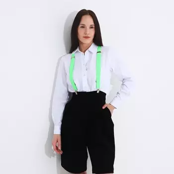 Подтяжки взрослые, ширина 2,5 см, цвет зеленый