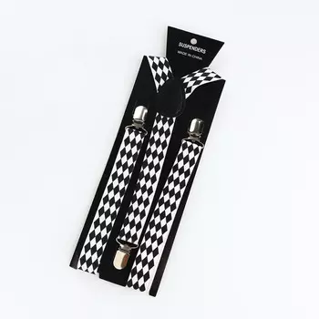 Подтяжки взрослые, ширина 2,5 см, цвет белый/черный